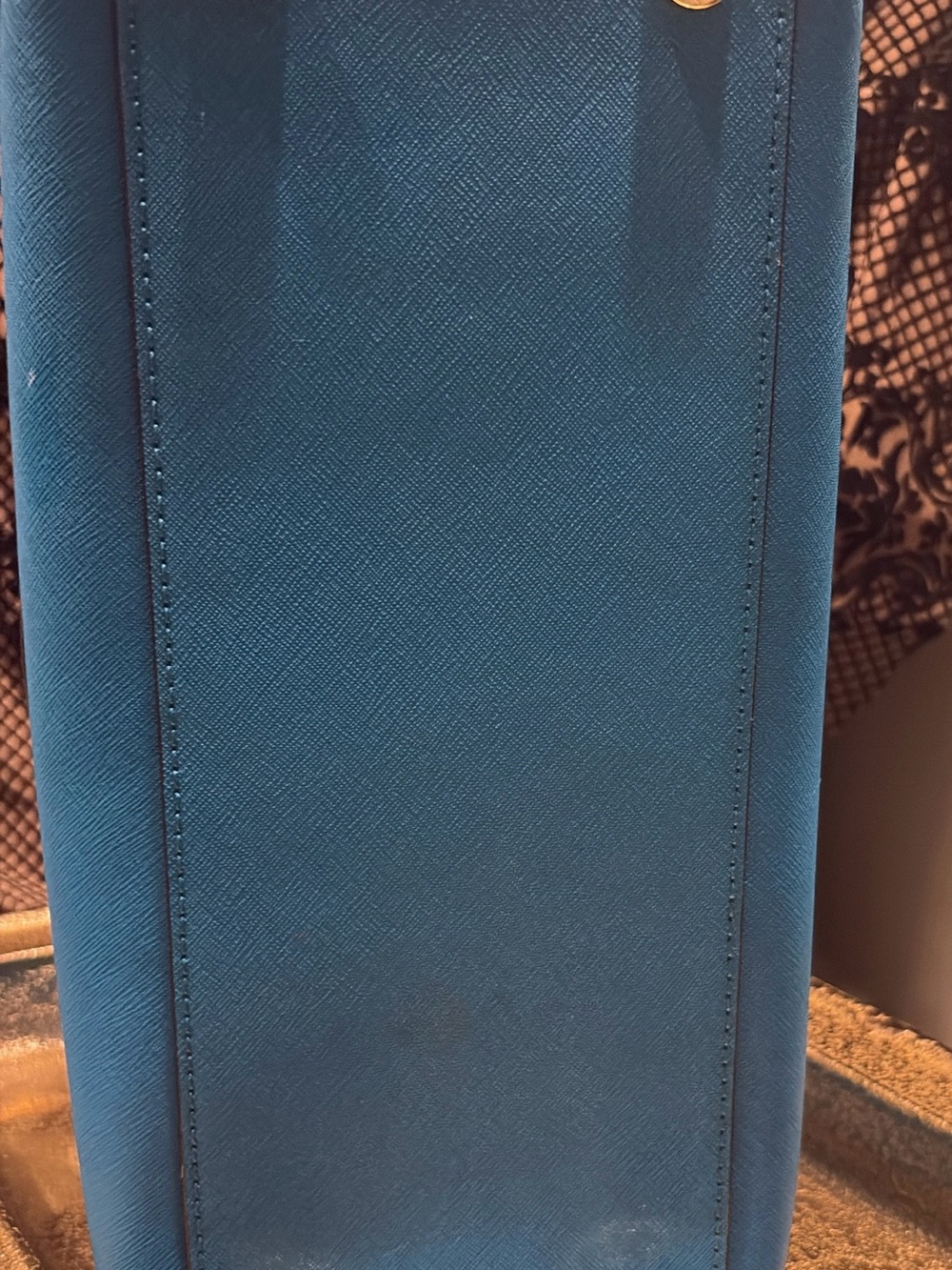 Michael Kors Turquoise Blue Saffiano Leather Satchel with Gold Hardware - Picture 3 of 5